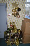 *Quantity of Gold Christmas Garlands, Small Tree, etc.