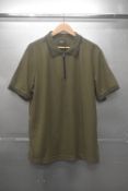 *Ernest Sewn Green Half Zip Polo Top Size: L