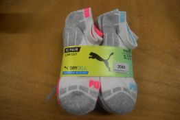 10x Pairs of Puma Kid’s Dry-Cell Low Cut Socks Size: 2.5-5 (light colourway)