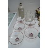 Glass Dishes, Jugs, and a Stoneware Bottle