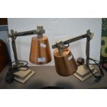 *Pair of Industrial Style Adjustable Desk Lamps