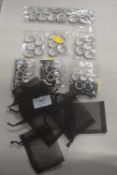 Quantity of Silver with Black Crystal Platted Band Accessories
