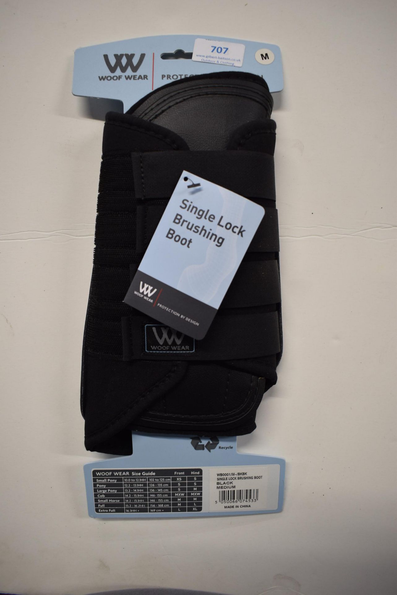 Woof Wear Single Lock Brushing Boots in Black Size: M