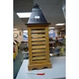 Large Wood & Metal Candle Lamp