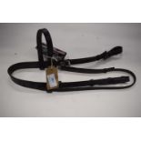 Jefferies Falcon Headstall Plain Brow Band 16mm Cob Black