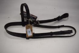 Jefferies Falcon Headstall Plain Brow Band 16mm Cob Black