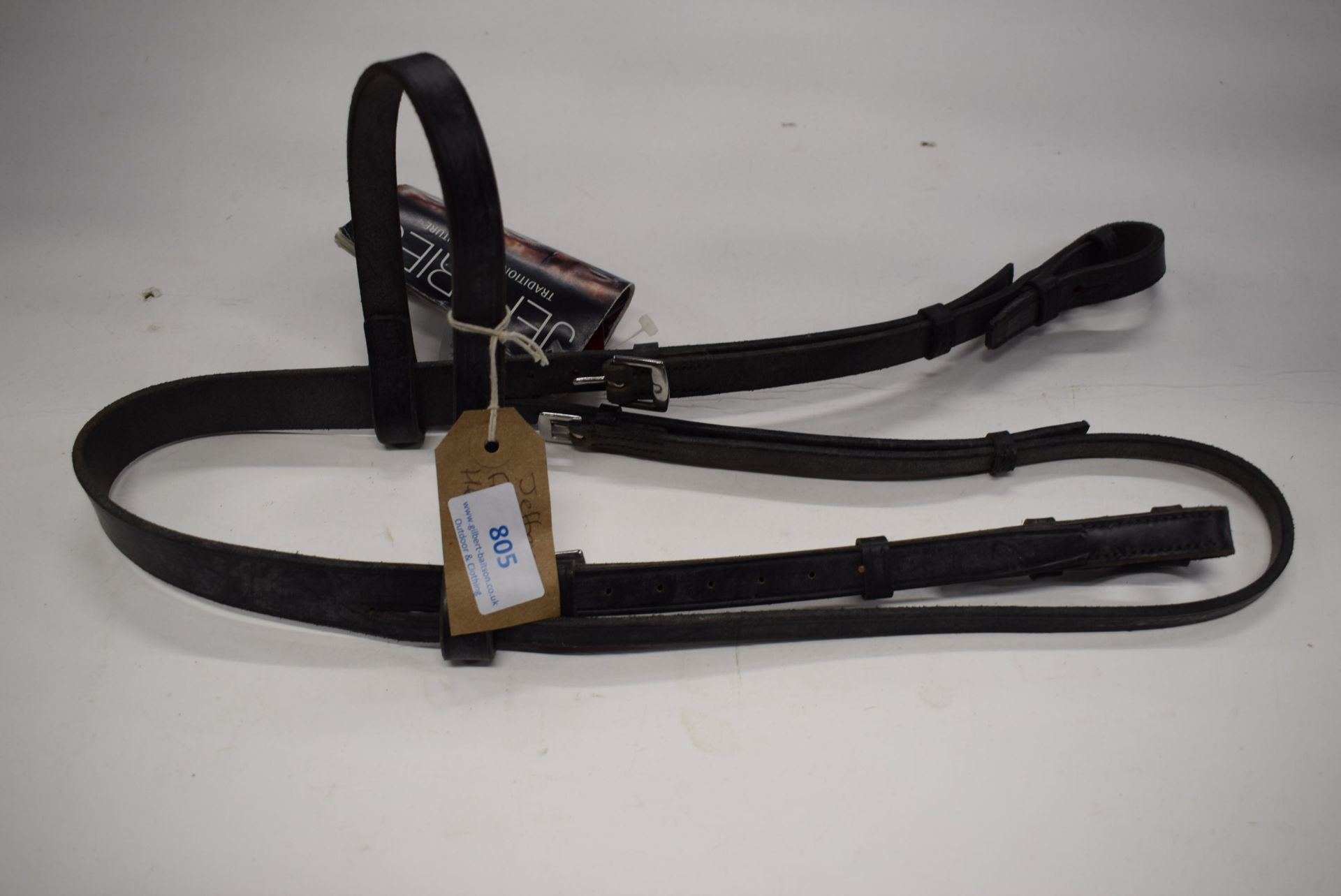 Jefferies Falcon Headstall Plain Brow Band 16mm Cob Black