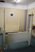 Cream Painted Pine Four Poster Bed Frame