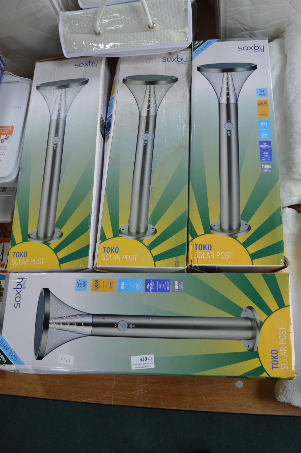 4x Saxby LED Solar Post Lights