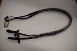 Brown Rubbered Reigns with Stoppers