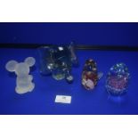 4x Glass Paperweights