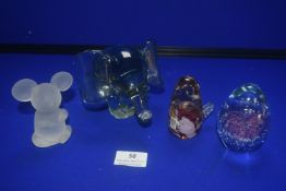 4x Glass Paperweights