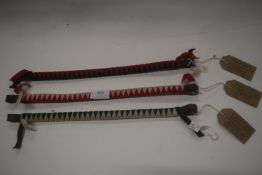 3x English Leather Velveteen Covered Browbands in Various Colours Sizes: Pony and Cob