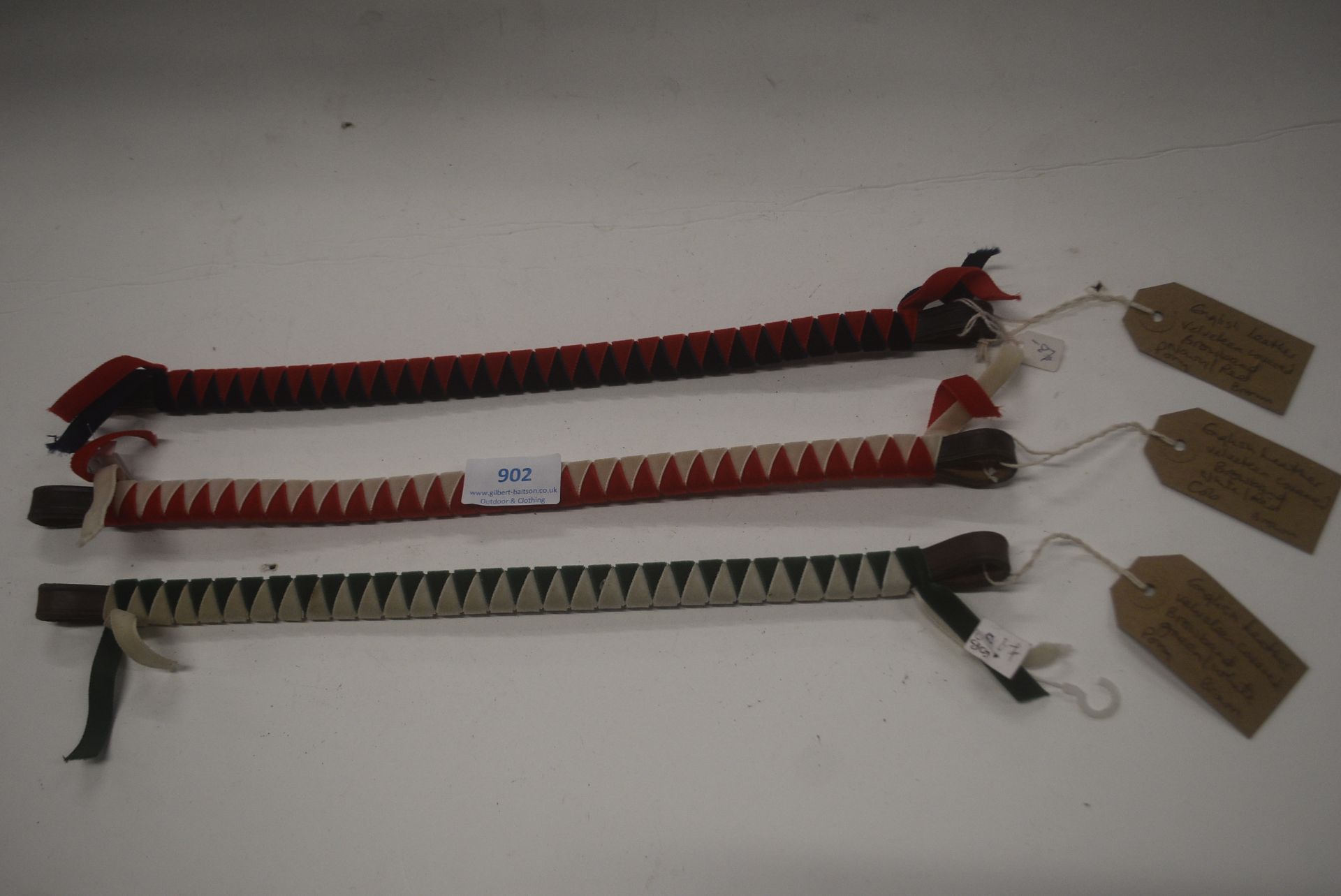 3x English Leather Velveteen Covered Browbands in Various Colours Sizes: Pony and Cob
