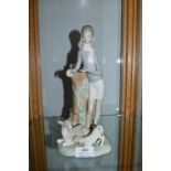 Lladro Figure of a Girl with Sheep