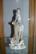Lladro Figure of a Girl with Sheep