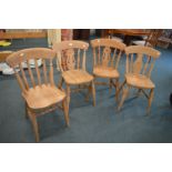 4x Assorted Beechwood Slatback Chairs