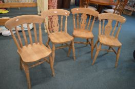 4x Assorted Beechwood Slatback Chairs
