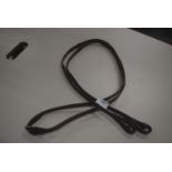 Brown Webbing & Leather Reigns with Stops