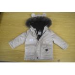 Fred & Flo Beige Padded Teddy Bear Fleece Lined Coat Age: 9-12 months (preworn)