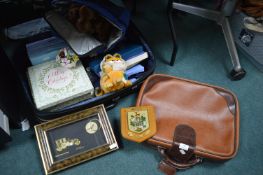 Suitcase and Contents Including Soft Toys and Wall Plates
