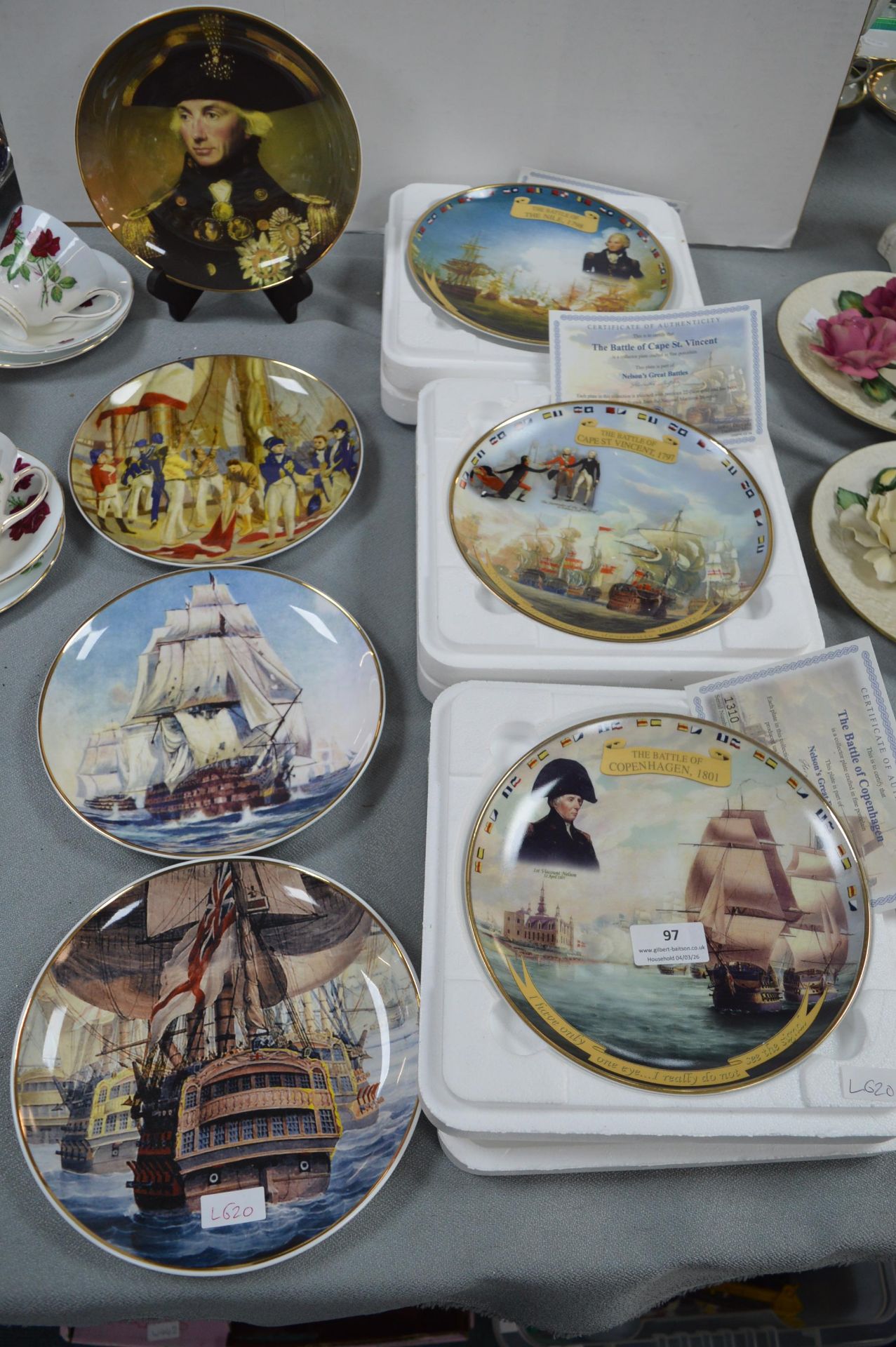 7x Lord Nelson Related Wall Plates (3x with packaging and certificates)