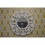 White Painted Carved Mirror