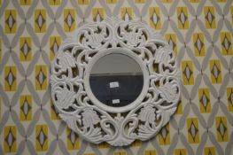 White Painted Carved Mirror