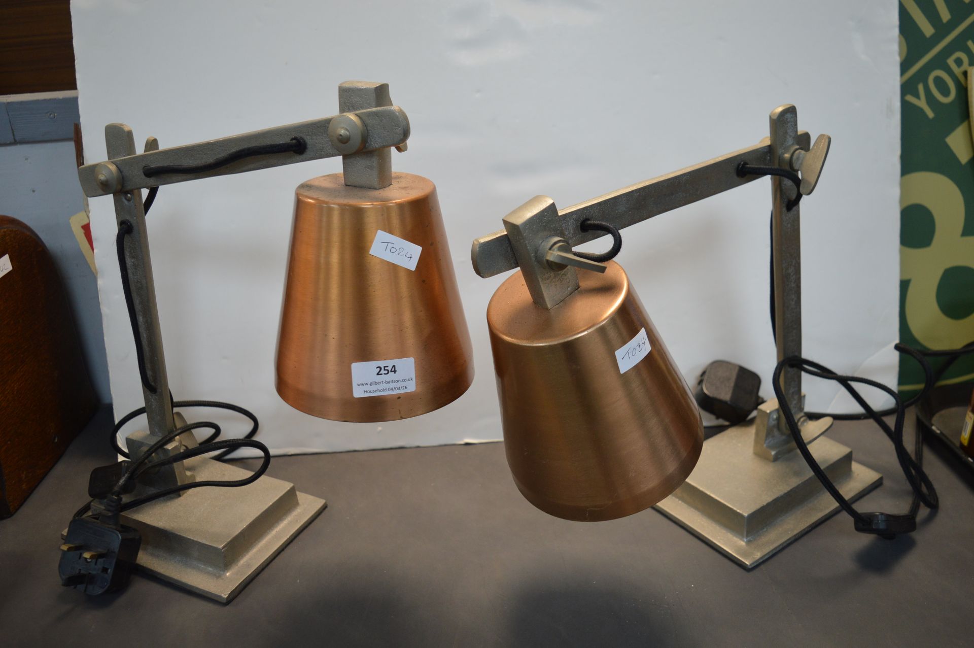 *Pair of Industrial Style Adjustable Desk Lamps - Image 2 of 2