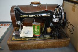Vintage Singer Manual Portable Sewing Machine with Case