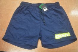 *DKNY Navy Swimshorts Size: XL