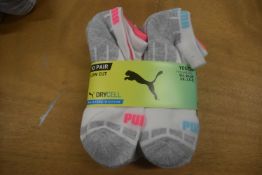 10x Pairs of Puma Kid’s Dry-Cell Low Cut Socks Size: 2.5-5 (light colourway)