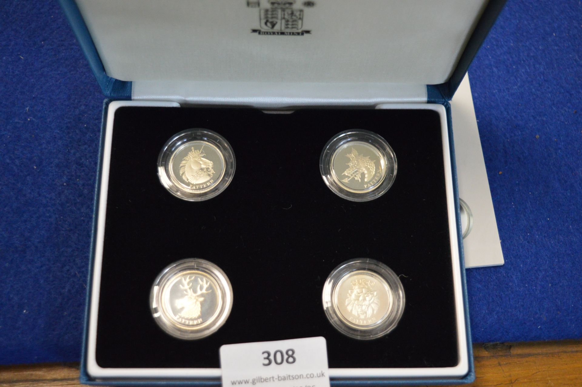 Set of Four Royal Mint Sterling Silver Proof Pattern Coin Set 4x 9.5g - Image 2 of 2