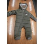 Fred & Flo Khaki Fleece Lined Pram Suit Age: 9-12 months (preworn)