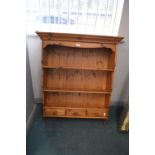Solid Pine Wall Shelf/Plate Rack with Three Drawers