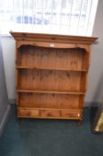 Solid Pine Wall Shelf/Plate Rack with Three Drawers