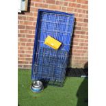 Folding Pet Cage and Dog Bowls