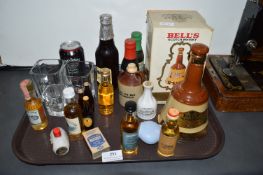 Whiskey Miniatures, Jack Daniels Glasses, Bell’s Whisky Bell, etc.