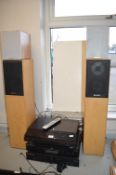 Assorted Audio Including Cambridge Azur Amp & CD Player, Sony Turntable, Acoustic Solutions