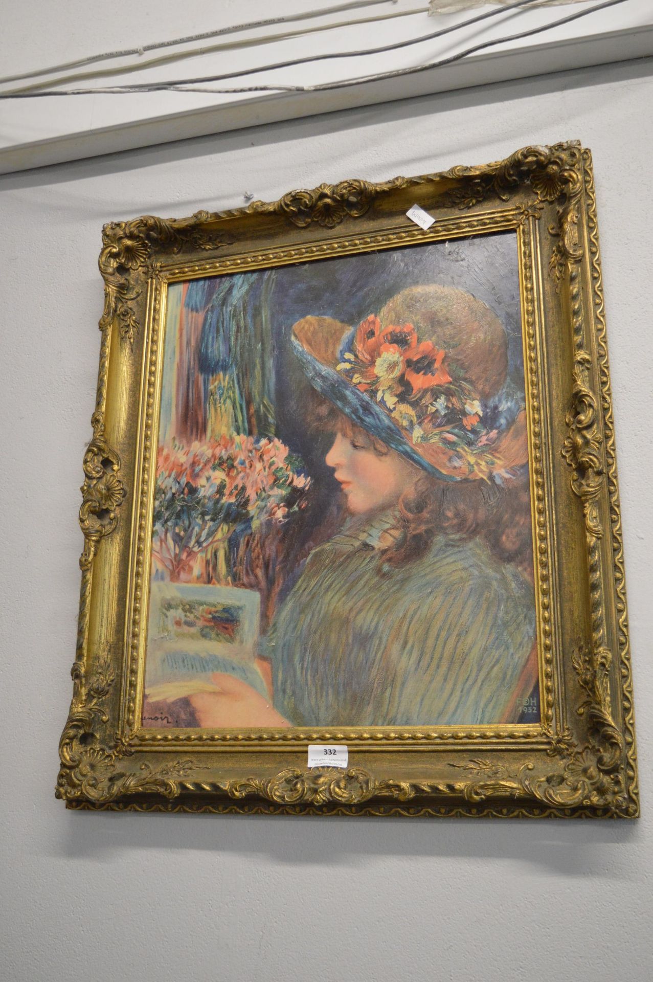 Reproduction Renoir Print in Gilt Frame
