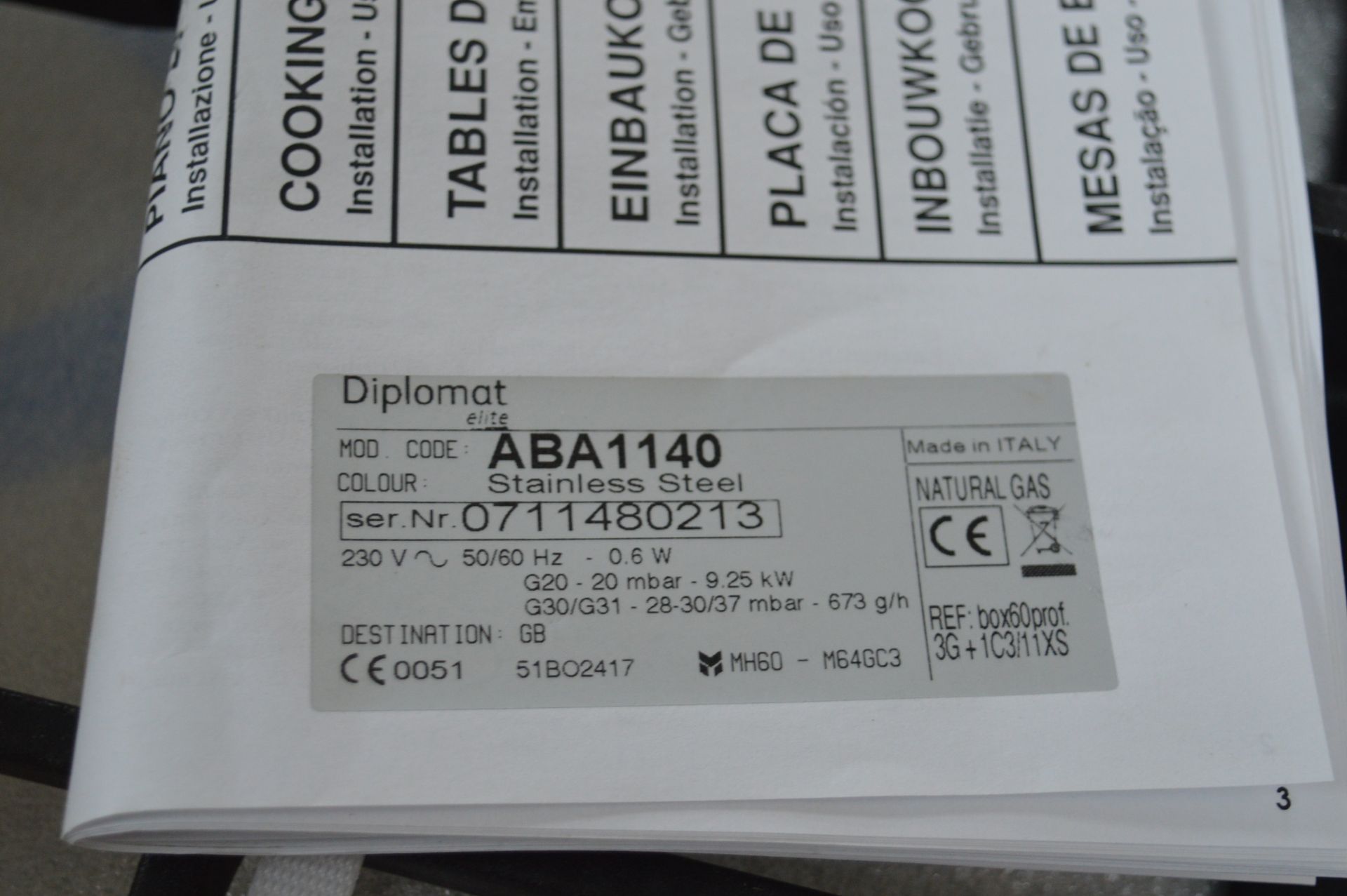 Diplomat Elite Stainless Steel Four Burner Gas Hob (new with packaging) - Image 2 of 2