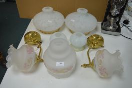 Vintage Style Frosted Glass Lampshades and Light Fittings