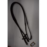 Brown Rubbered Pony Reigns with Stops