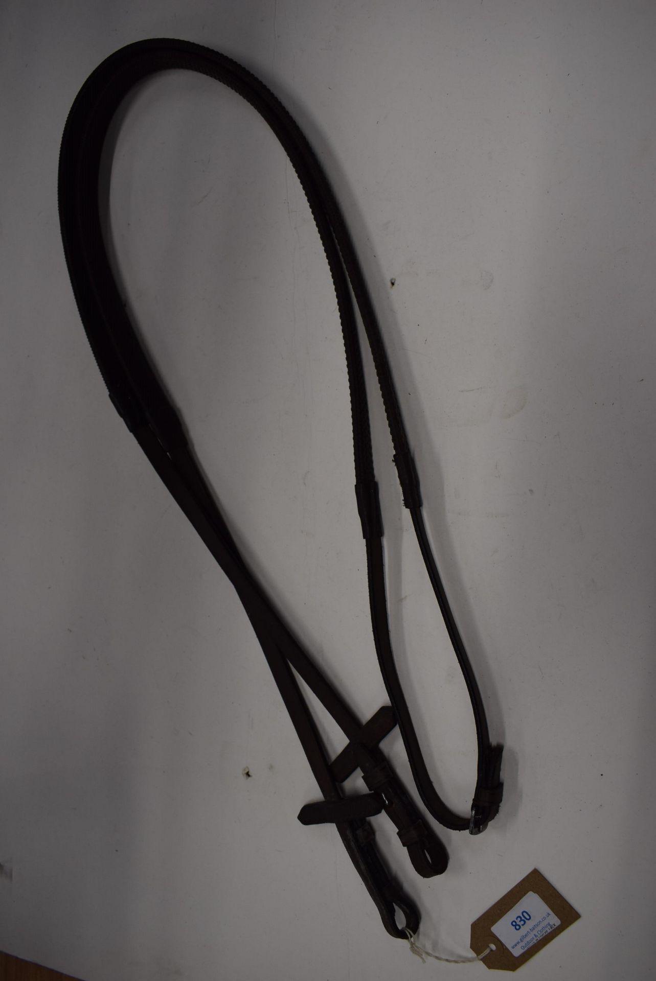 Brown Rubbered Pony Reigns with Stops