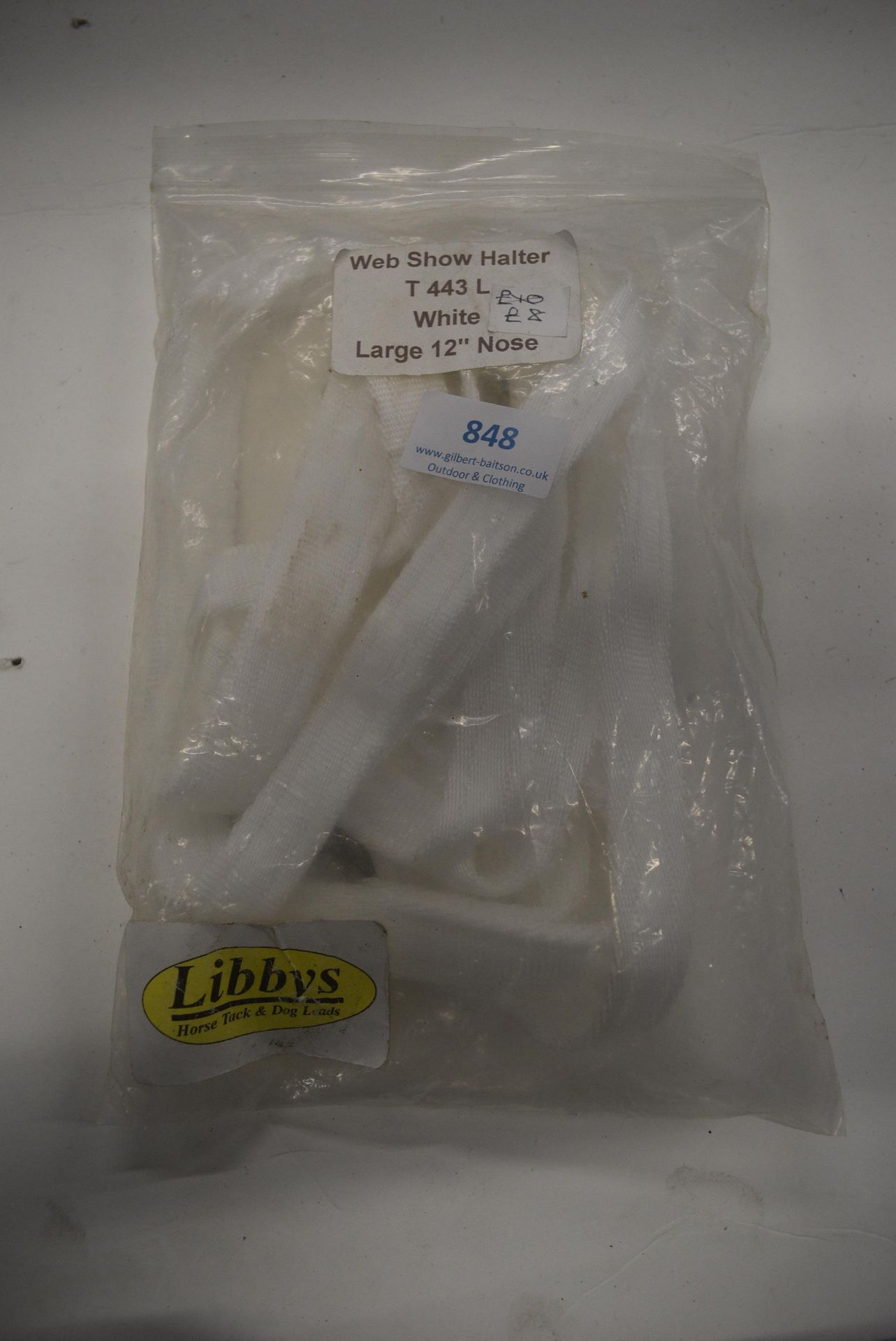 Libby’s Web Show Halter T443L in White Large 12” Nose