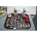 Advertising Figures Including Smurfs, Tetley Tea Folk, and 2x Marshmallow Men