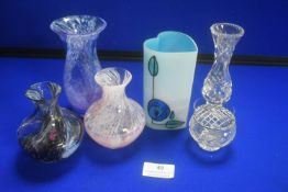 Small Glass Vases Including Caithness