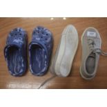 2x Pairs of Kid’s Size: 2 Shoes - Next Beige Pumps, and Beech Shoes (preworn)