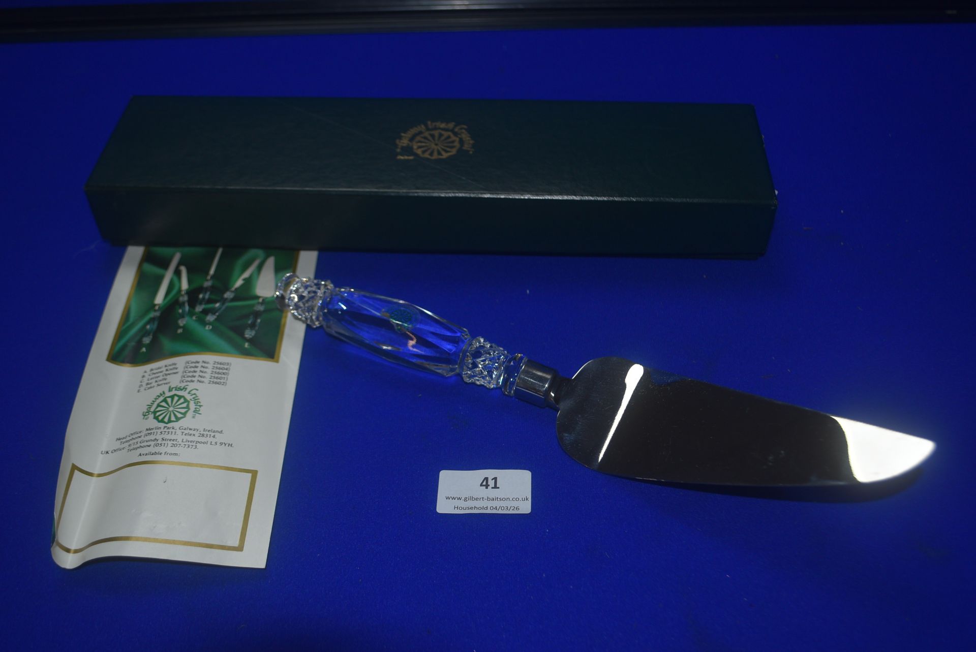 Galway Irish Crystal Cake Slice in Presentation Case