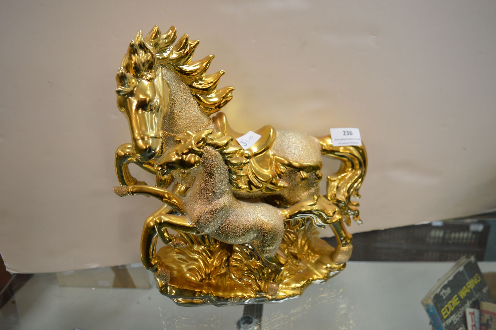Gilded Pottery Foal & Mare - Image 2 of 2